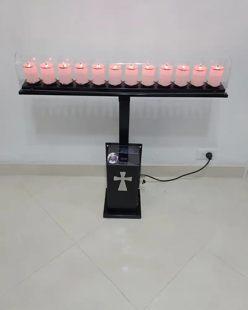 Lamparario en Lámina de 12 Velas – vista 3